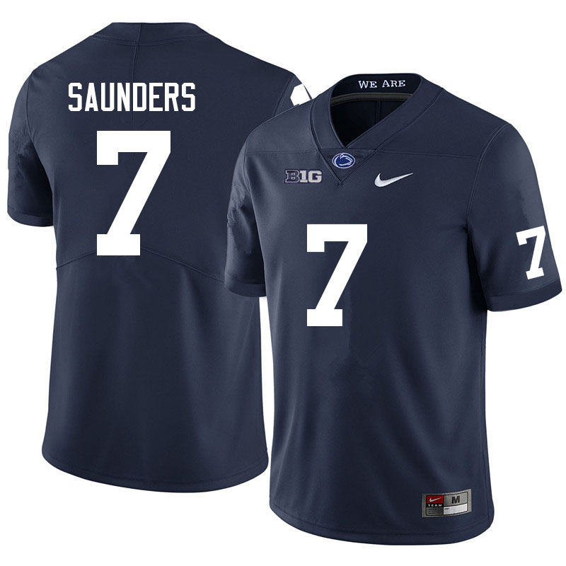 Men #7 Kaden Saunders Penn State Nittany Lions College Football Jerseys Sale-Navy